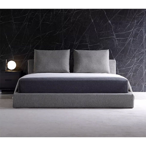 Gibbs Cotton Linen Blend Low Headboard Minimalist Bed Frame